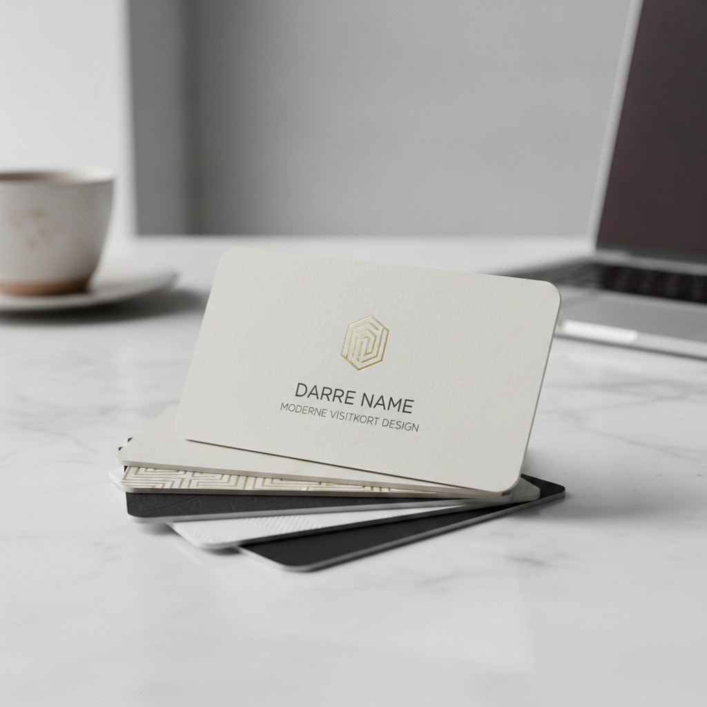 Visitkort med rundede hjørner
